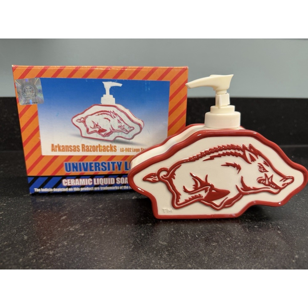 Arkansas Razorbacks Ceramic Liquid Soap Dispenser Pump 2003 College Treasures